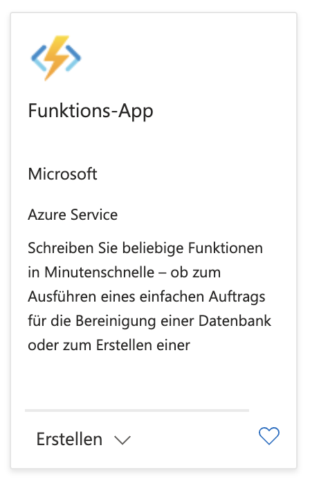 Azure Function App Erstellen