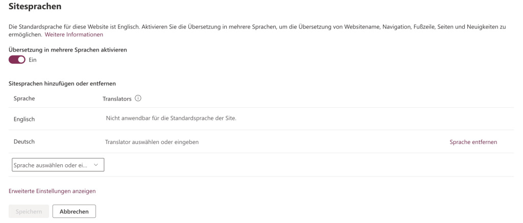 Mehrsprachigkeit in SharePoint Aktivieren