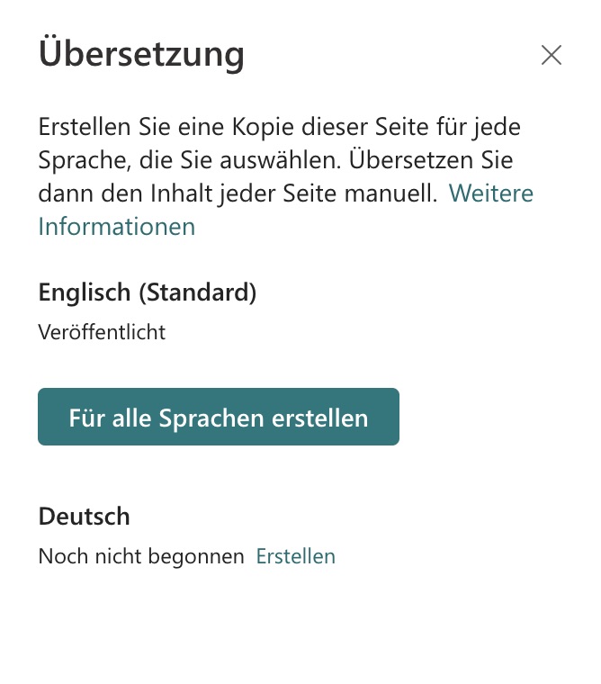 SharePoint Seite Übersetzen